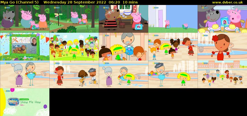 Mya Go (Channel 5) Wednesday 28 September 2022 06:20 - 06:30