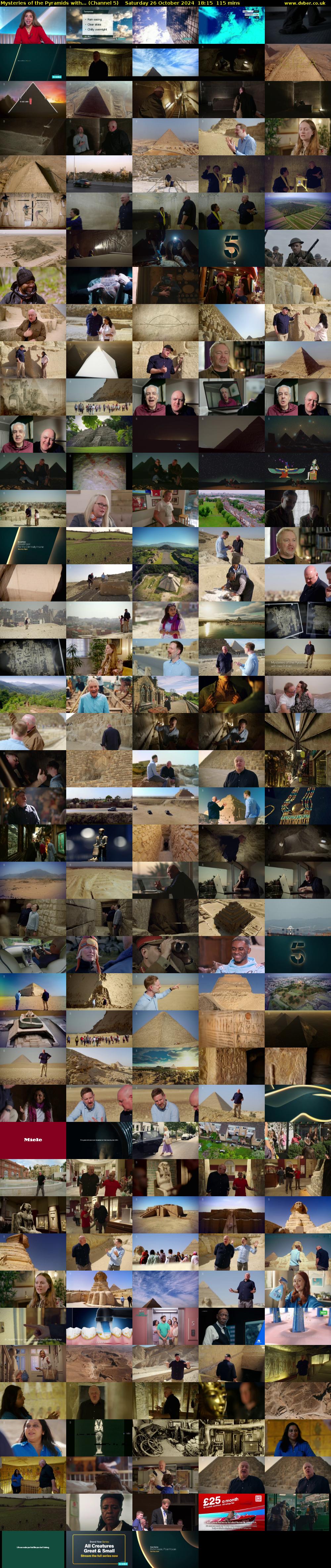 Mysteries of the Pyramids with... (Channel 5) Saturday 26 October 2024 18:15 - 20:10