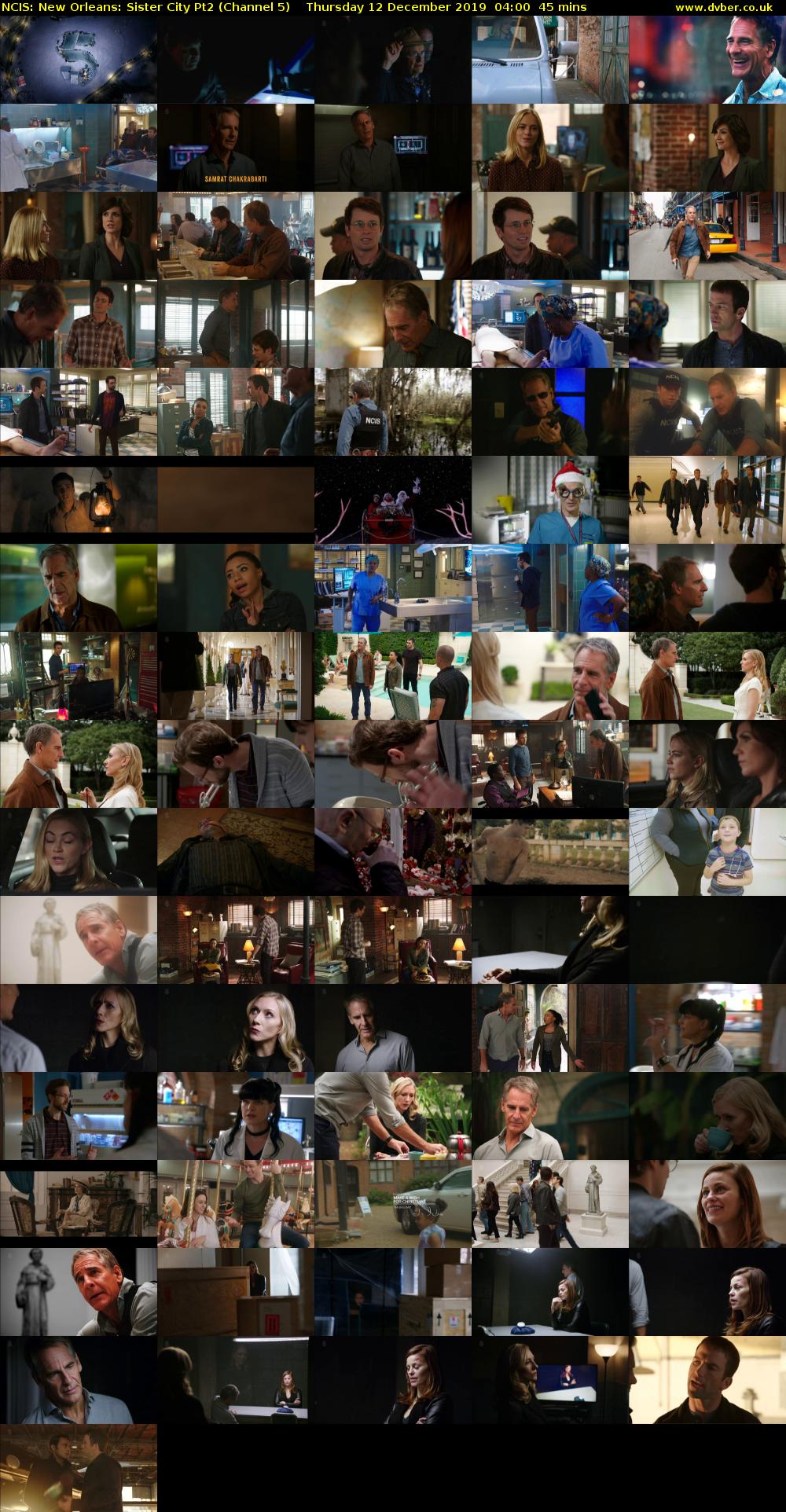 NCIS: New Orleans: Sister City Pt2 (Channel 5) Thursday 12 December 2019 04:00 - 04:45