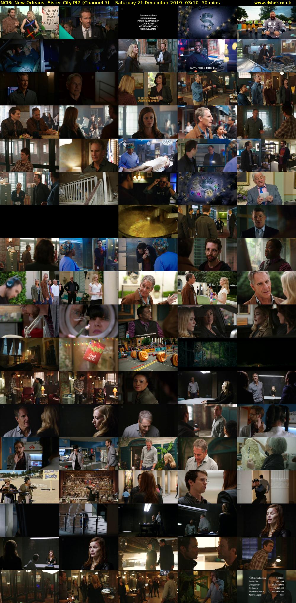 NCIS: New Orleans: Sister City Pt2 (Channel 5) Saturday 21 December 2019 03:10 - 04:00