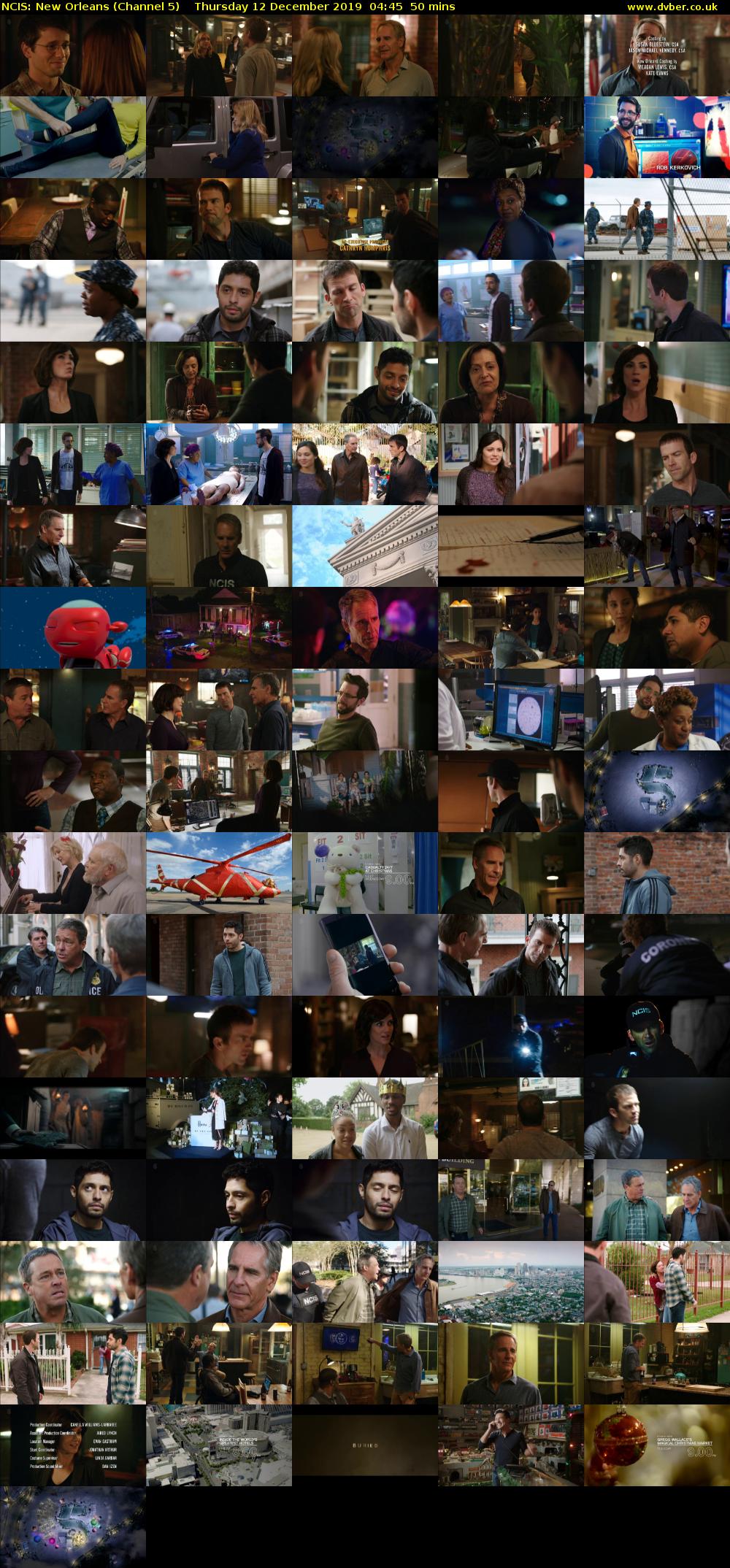 NCIS: New Orleans (Channel 5) Thursday 12 December 2019 04:45 - 05:35