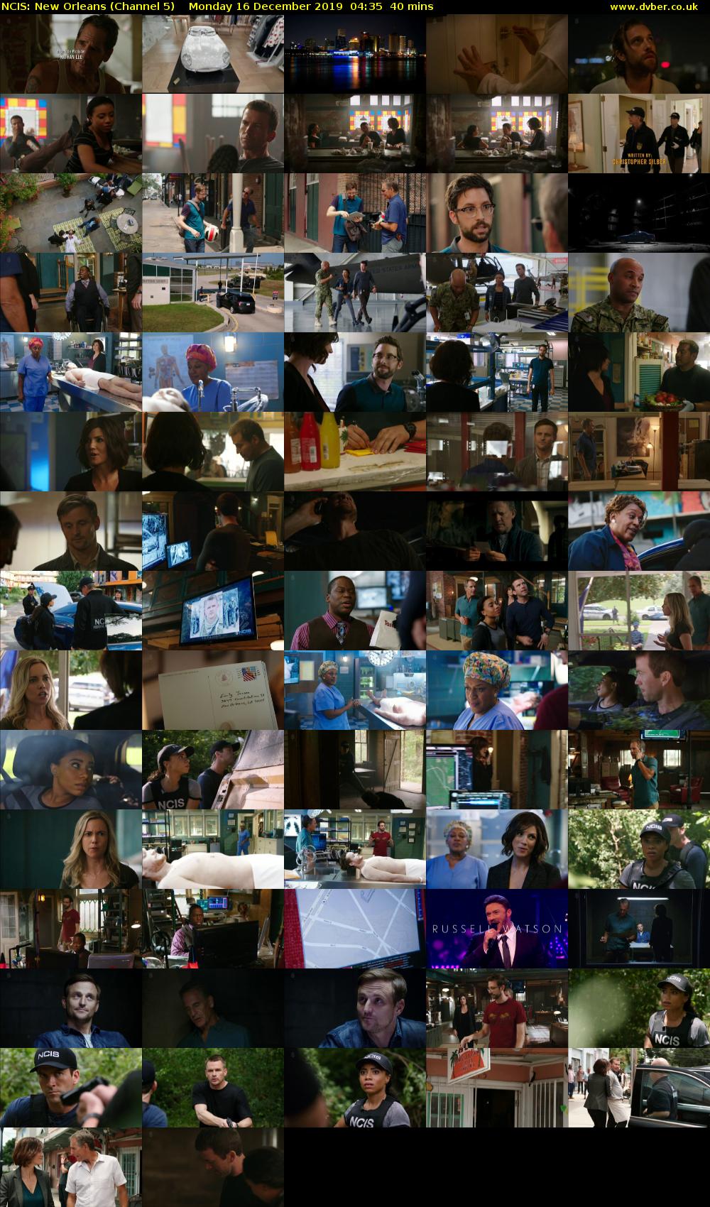 NCIS: New Orleans (Channel 5) Monday 16 December 2019 04:35 - 05:15