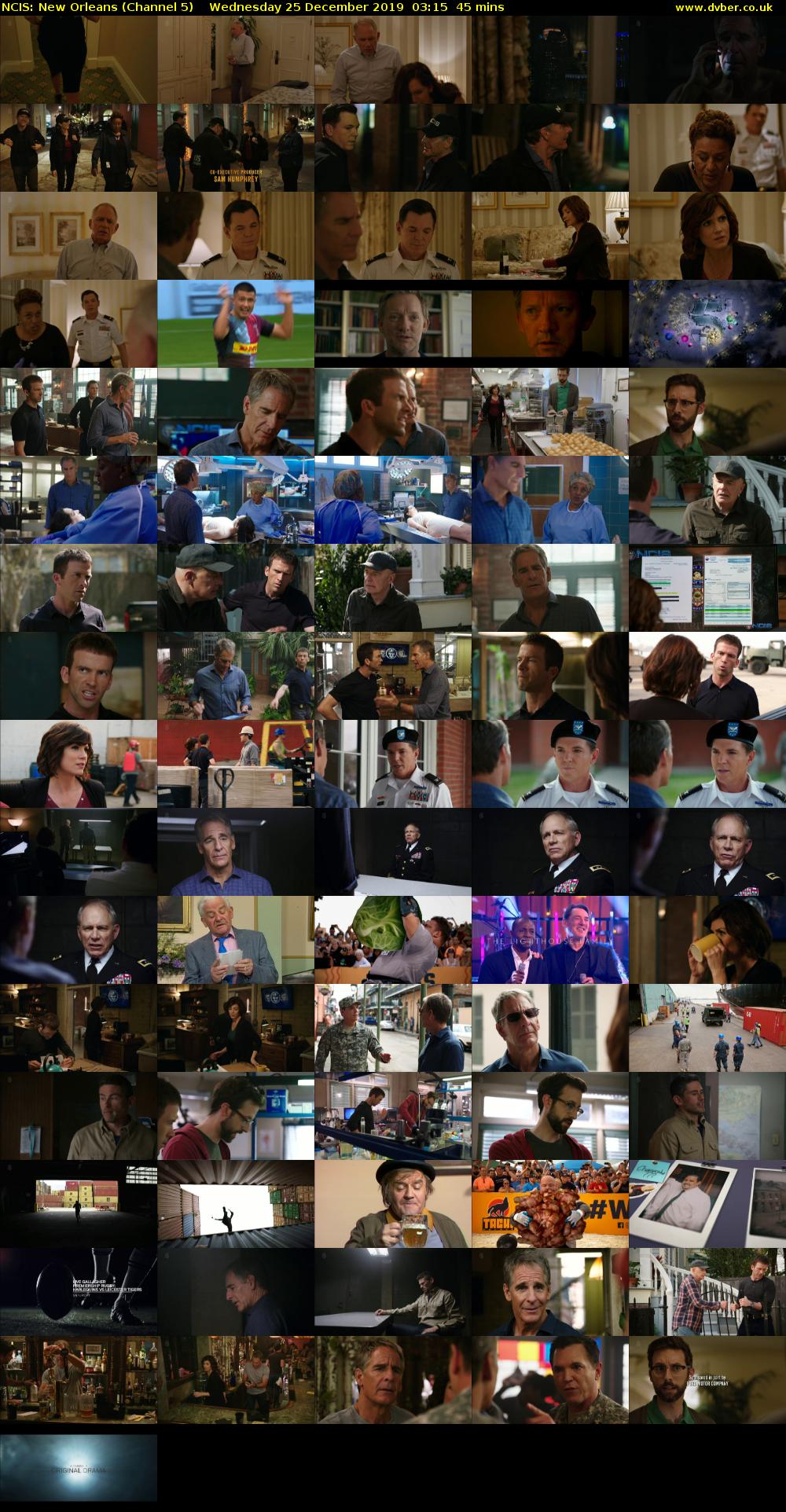NCIS: New Orleans (Channel 5) Wednesday 25 December 2019 03:15 - 04:00