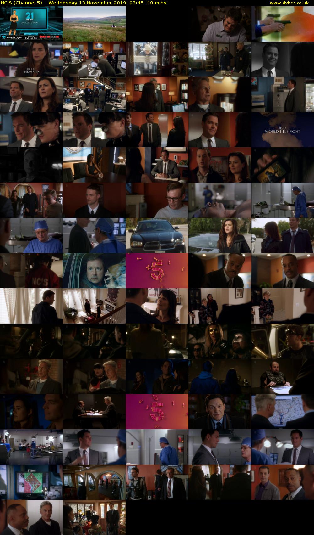 NCIS (Channel 5) Wednesday 13 November 2019 03:45 - 04:25