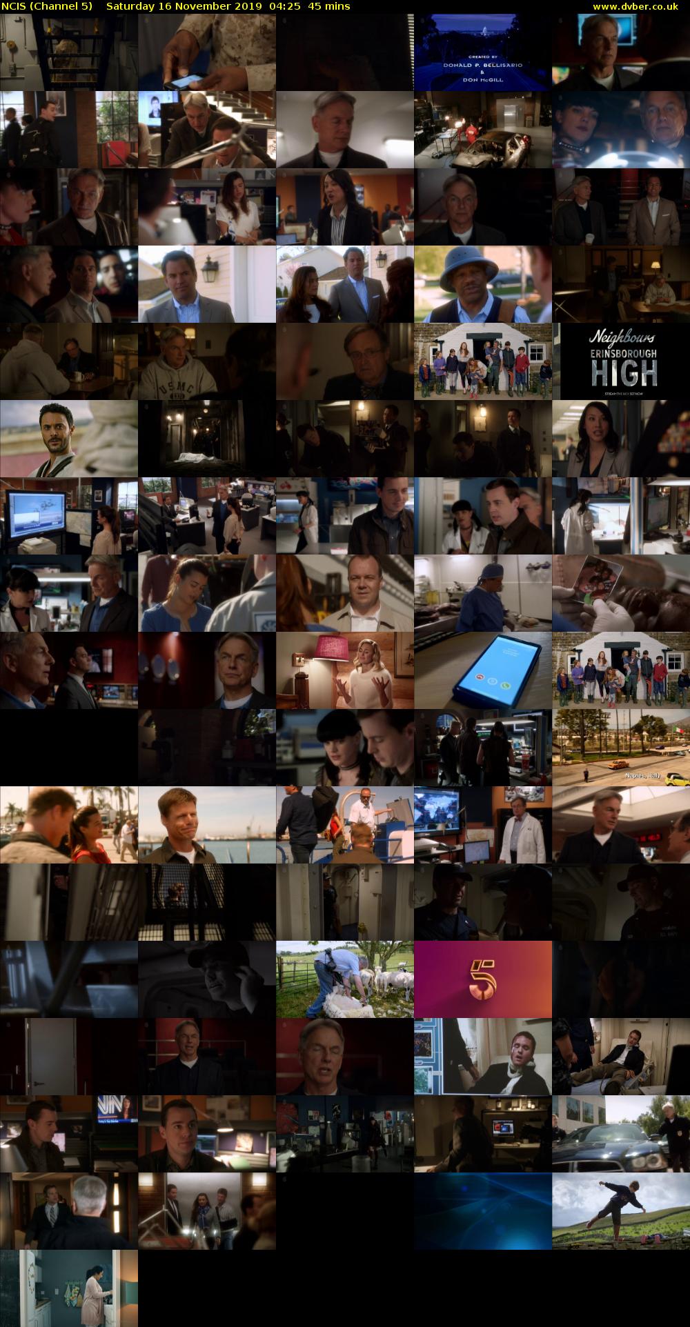 NCIS (Channel 5) Saturday 16 November 2019 04:25 - 05:10