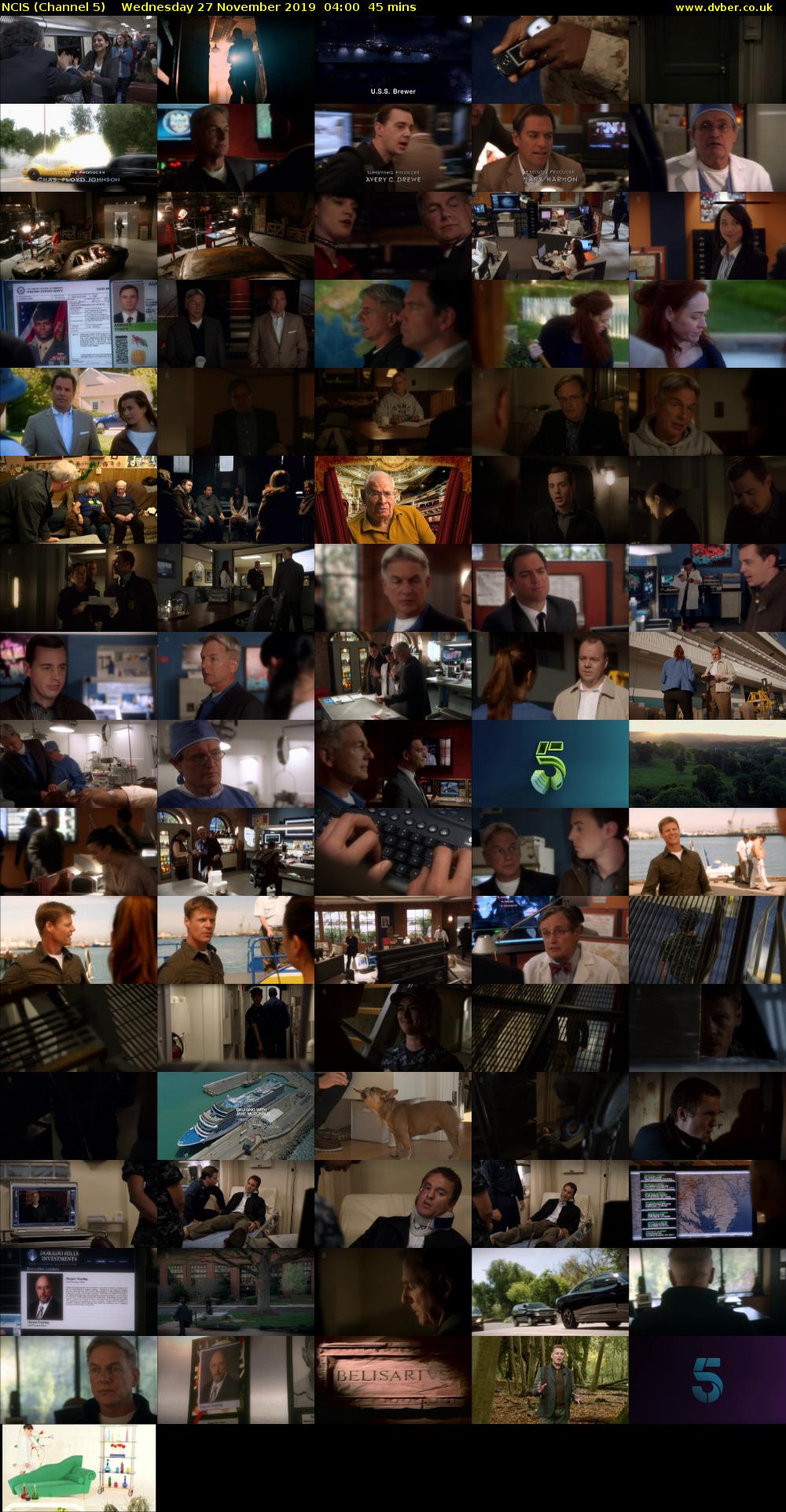 NCIS (Channel 5) Wednesday 27 November 2019 04:00 - 04:45