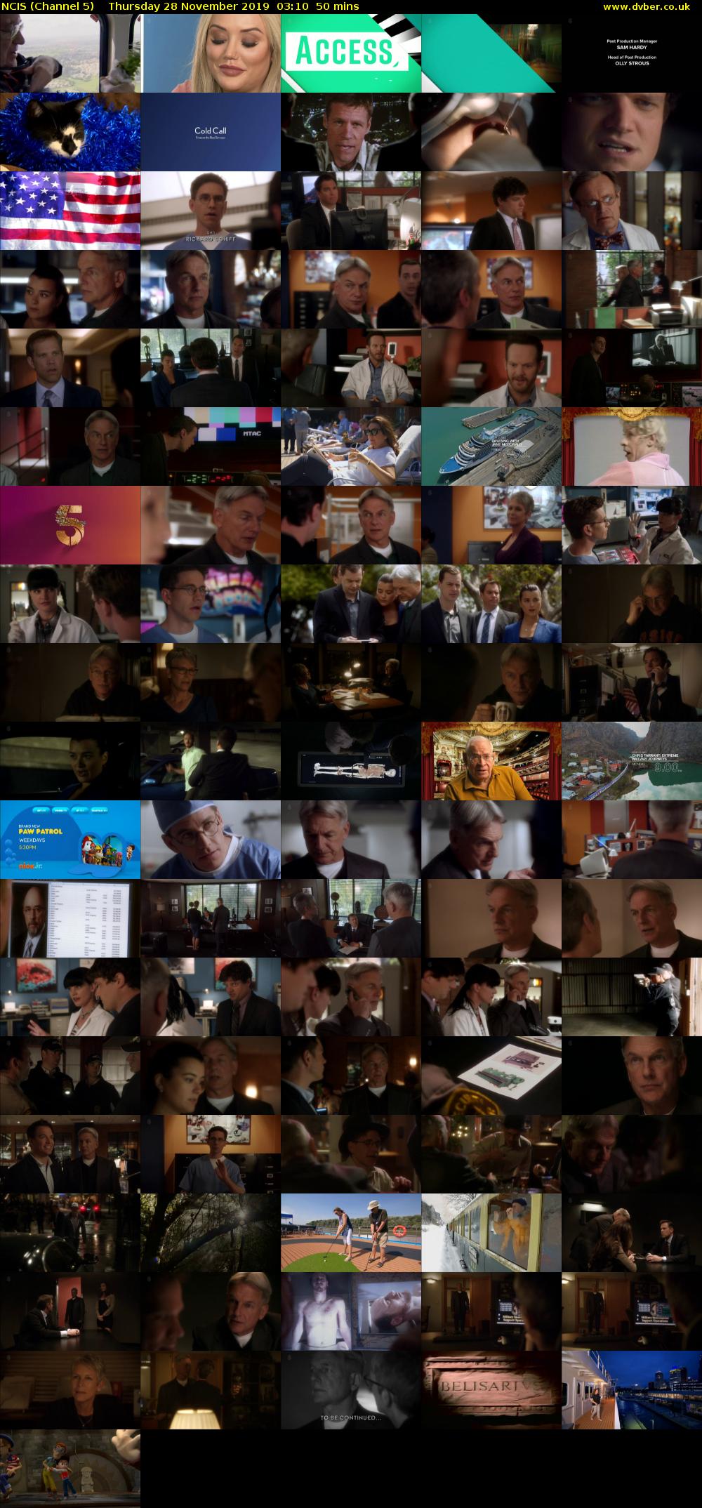 NCIS (Channel 5) Thursday 28 November 2019 03:10 - 04:00