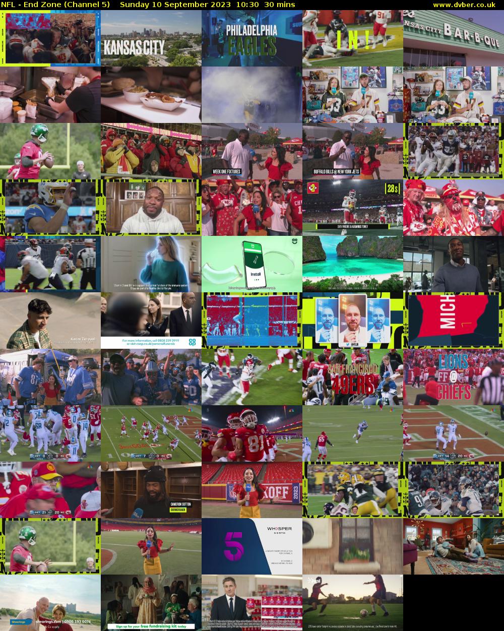 NFL - End Zone (Channel 5) Sunday 10 September 2023 10:30 - 11:00