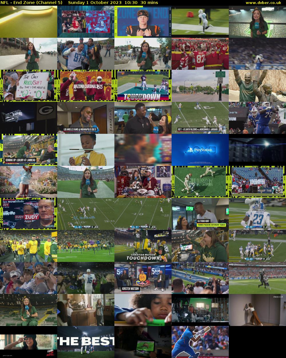 NFL - End Zone (Channel 5) Sunday 1 October 2023 10:30 - 11:00