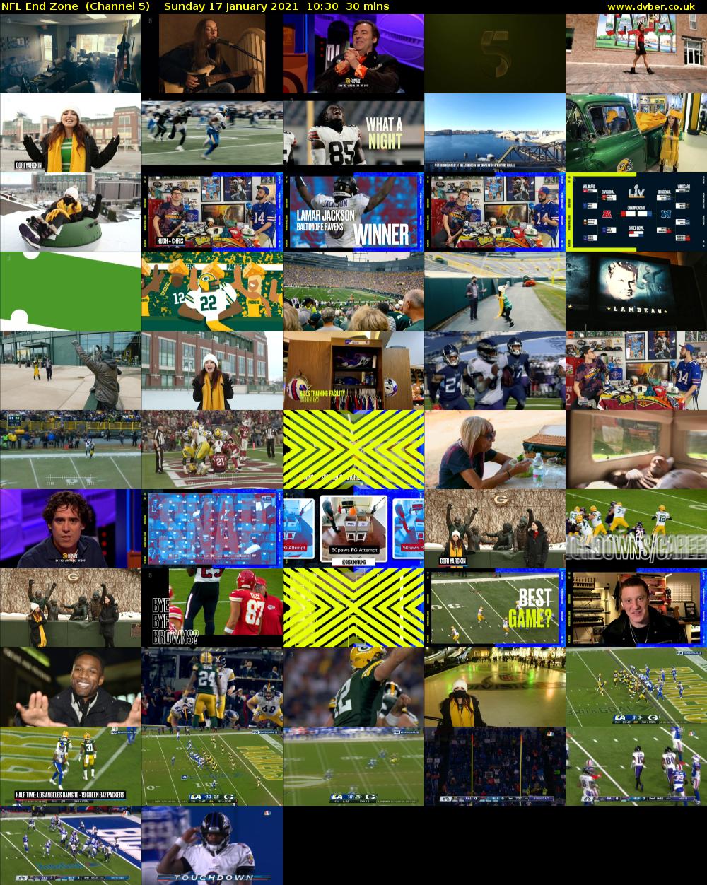NFL End Zone  (Channel 5) Sunday 17 January 2021 10:30 - 11:00