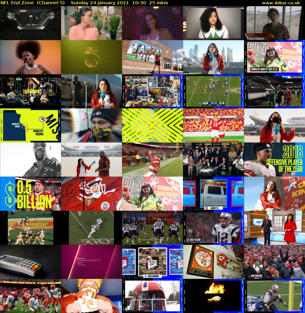 NFL End Zone  (Channel 5) Sunday 24 January 2021 10:30 - 10:55