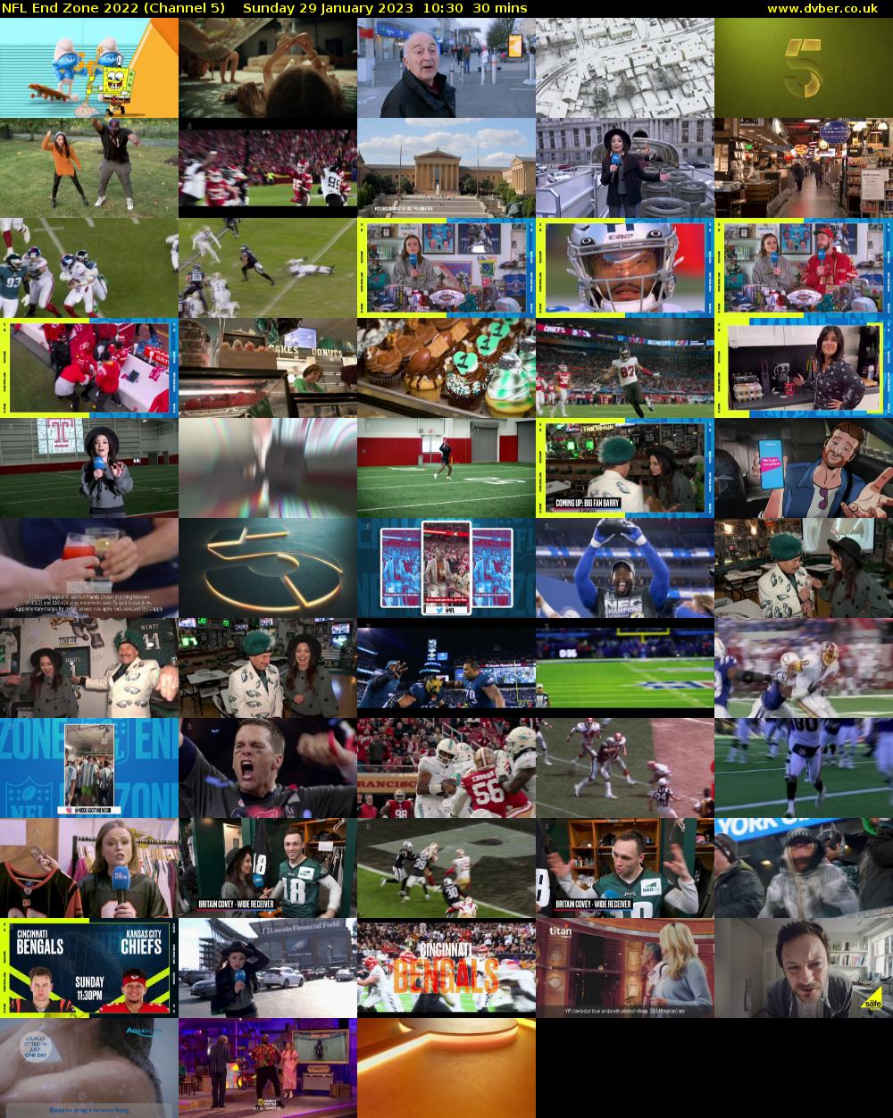 NFL End Zone 2022 (Channel 5) Sunday 29 January 2023 10:30 - 11:00