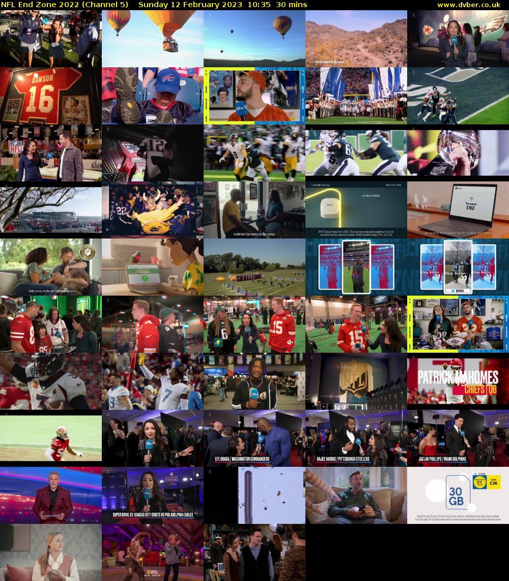 NFL End Zone 2022 (Channel 5) Sunday 12 February 2023 10:35 - 11:05