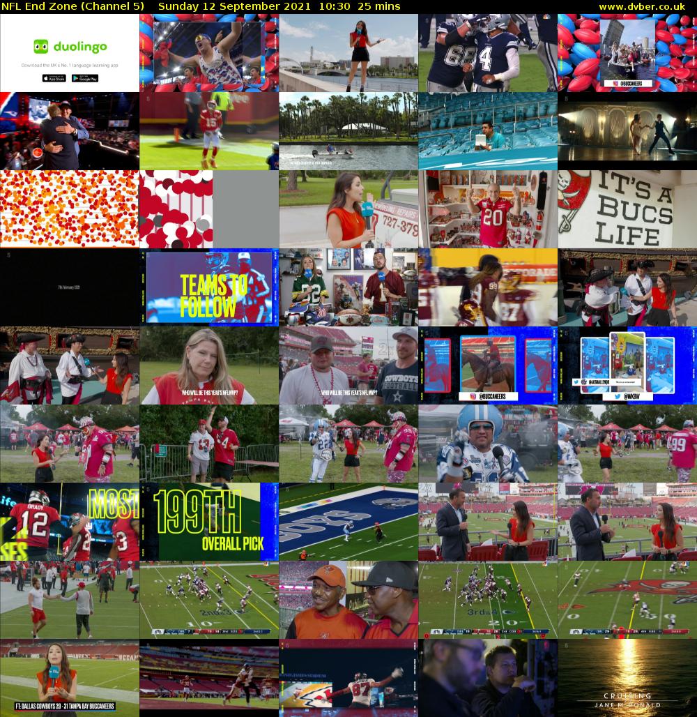 NFL End Zone (Channel 5) Sunday 12 September 2021 10:30 - 10:55