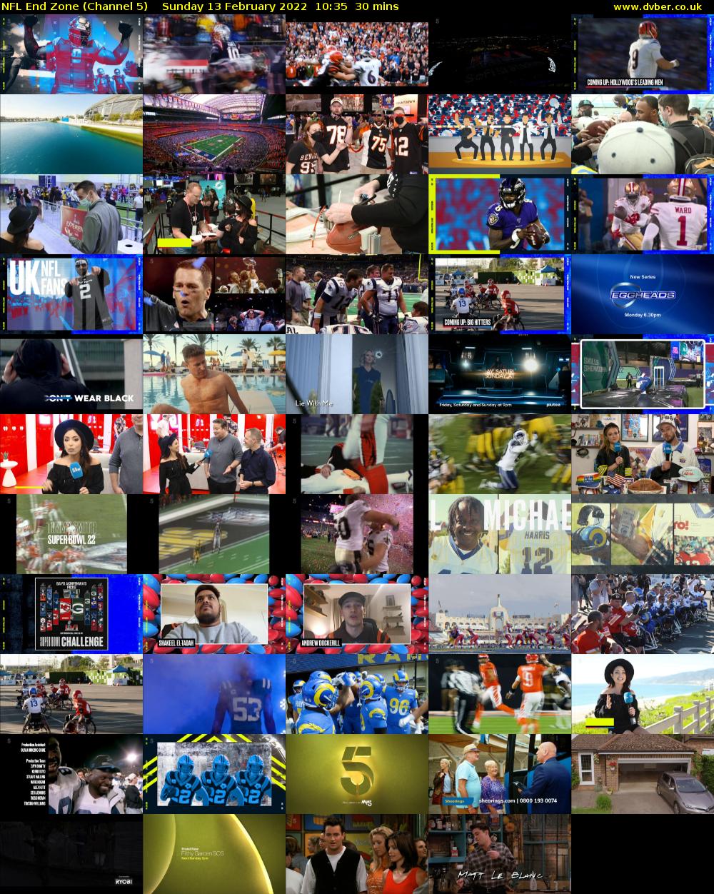 NFL End Zone (Channel 5) Sunday 13 February 2022 10:35 - 11:05