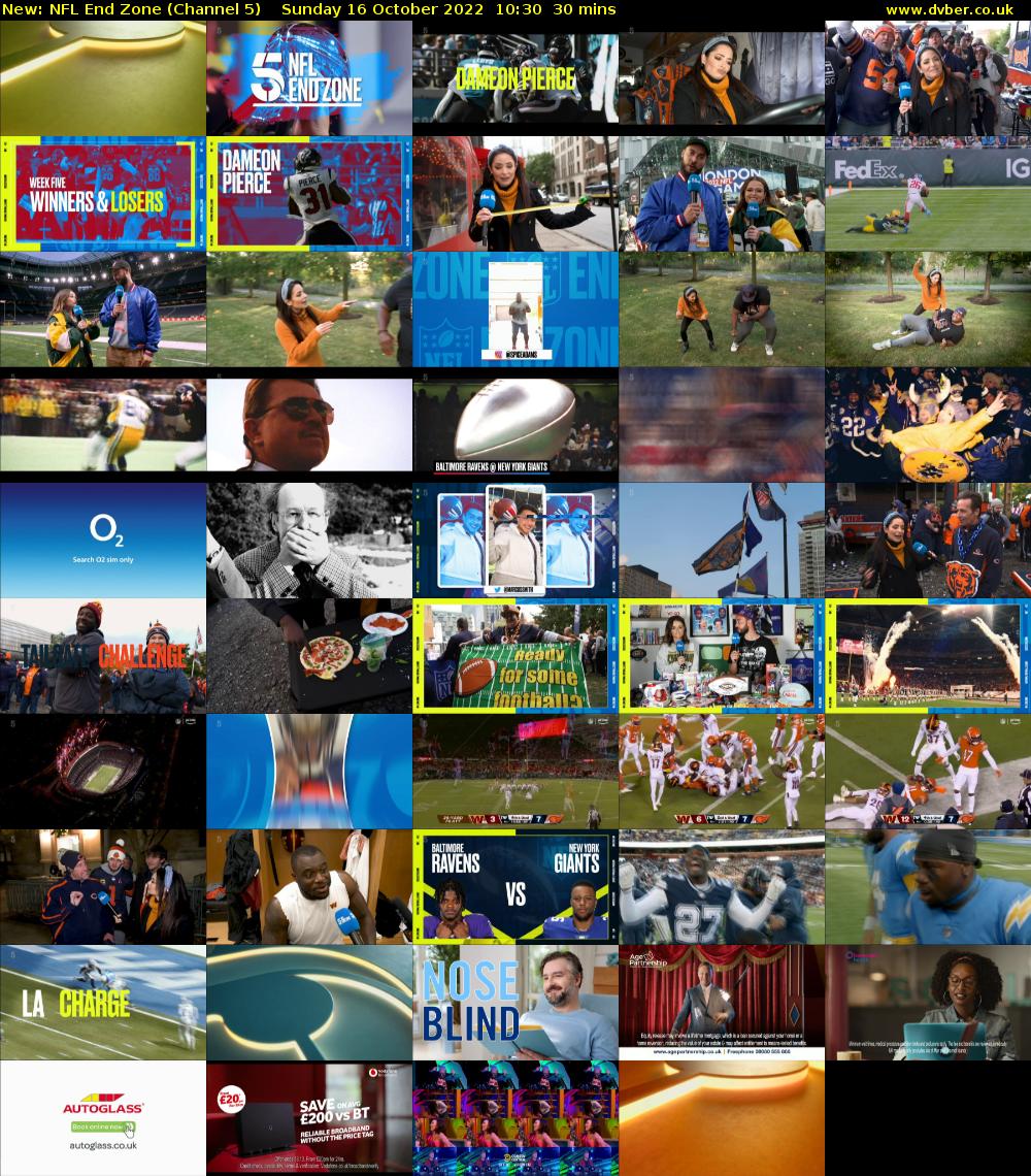 NFL End Zone (Channel 5) Sunday 16 October 2022 10:30 - 11:00