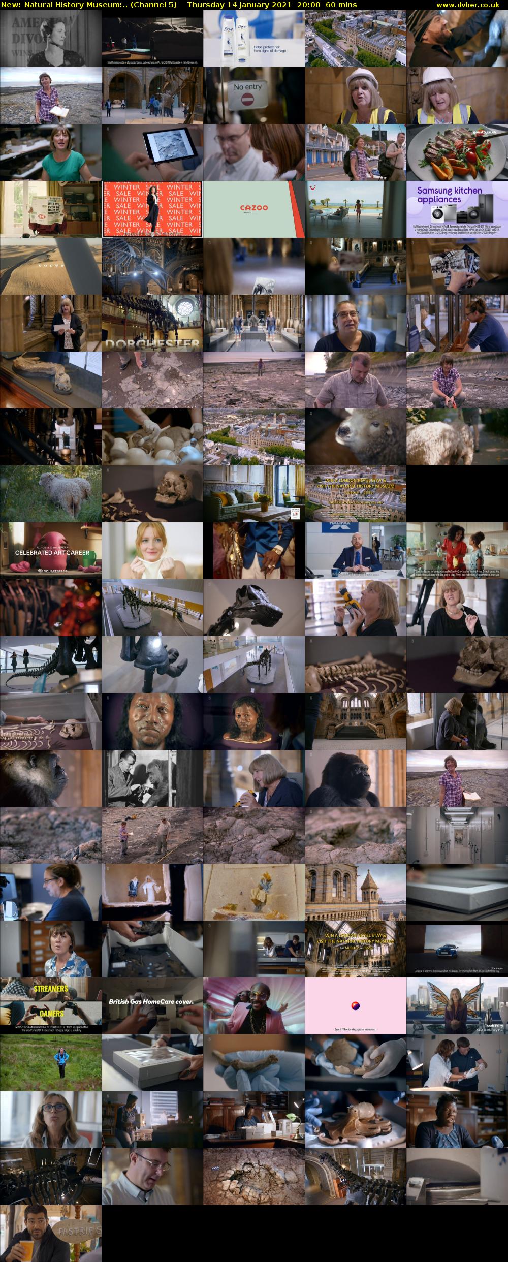 Natural History Museum:.. (Channel 5) Thursday 14 January 2021 20:00 - 21:00