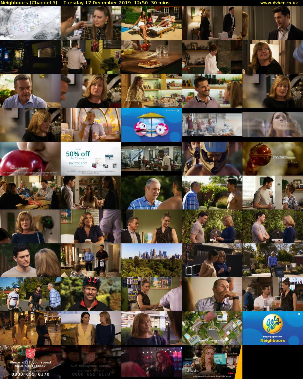 Neighbours (Channel 5) Tuesday 17 December 2019 12:50 - 13:20