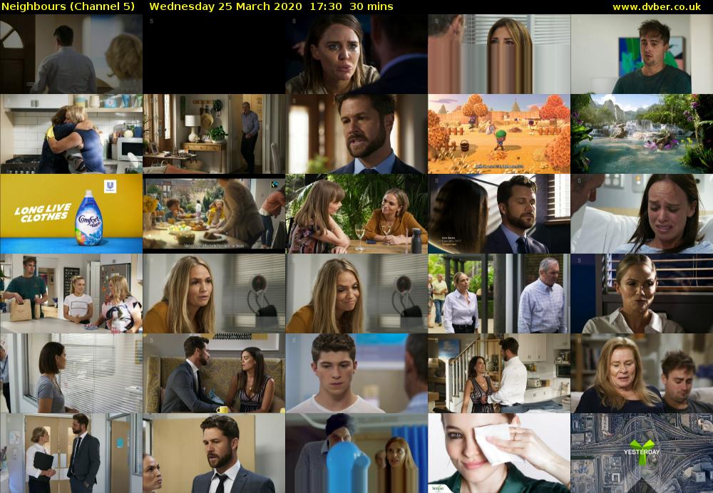 Neighbours (Channel 5) Wednesday 25 March 2020 17:30 - 18:00