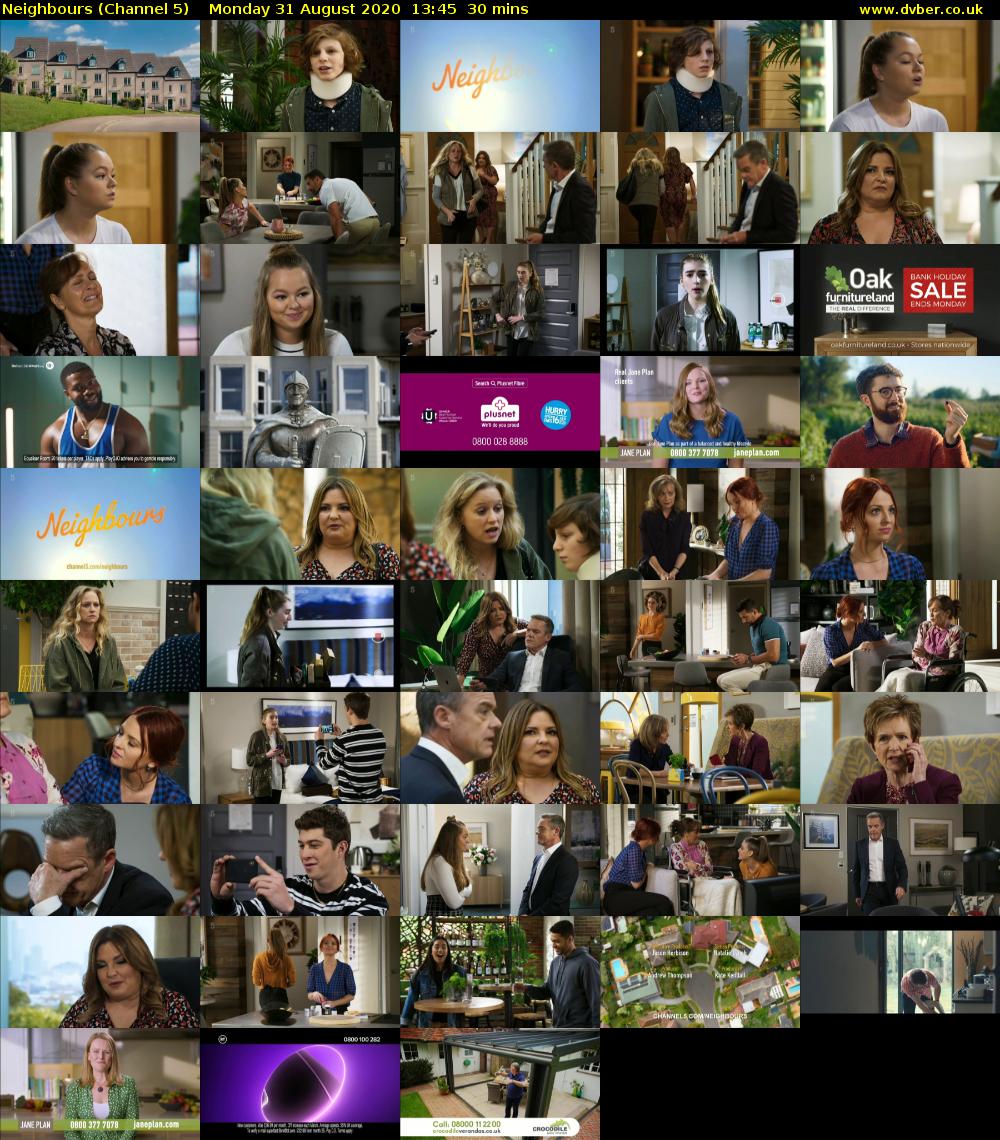 Neighbours (Channel 5) Monday 31 August 2020 13:45 - 14:15