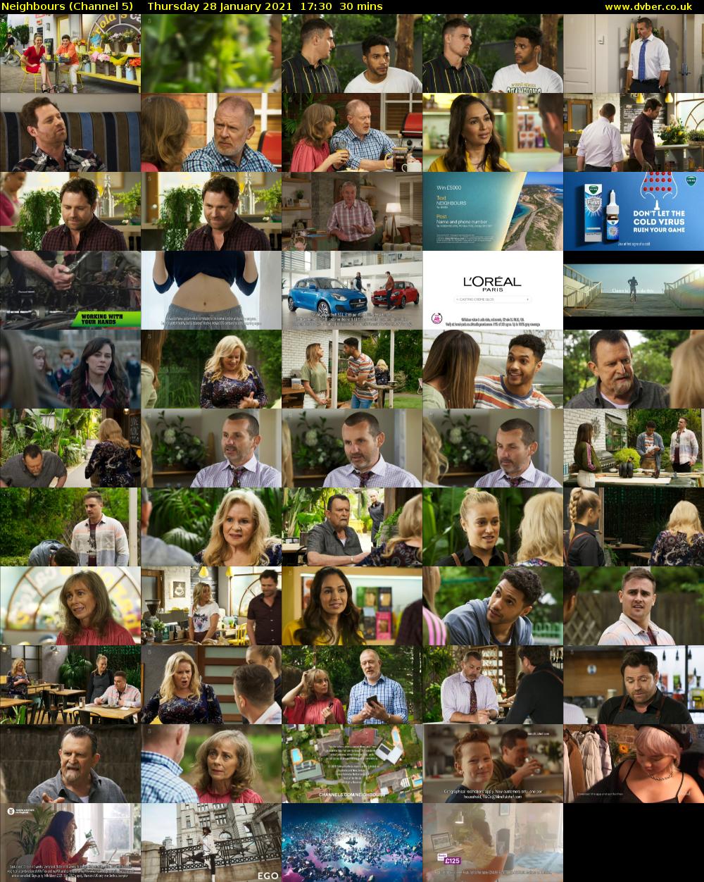 Neighbours (Channel 5) Thursday 28 January 2021 17:30 - 18:00