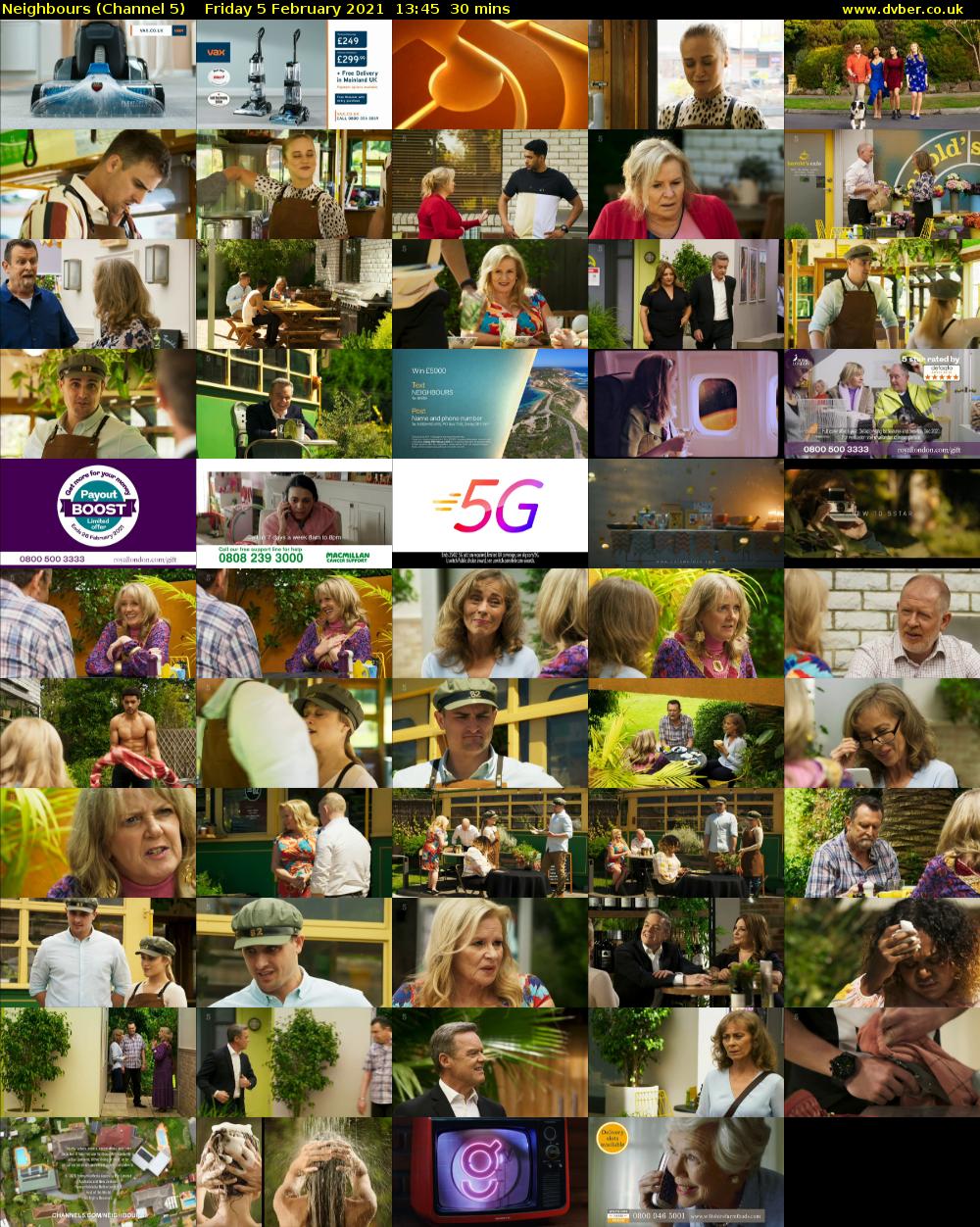 Neighbours (Channel 5) Friday 5 February 2021 13:45 - 14:15