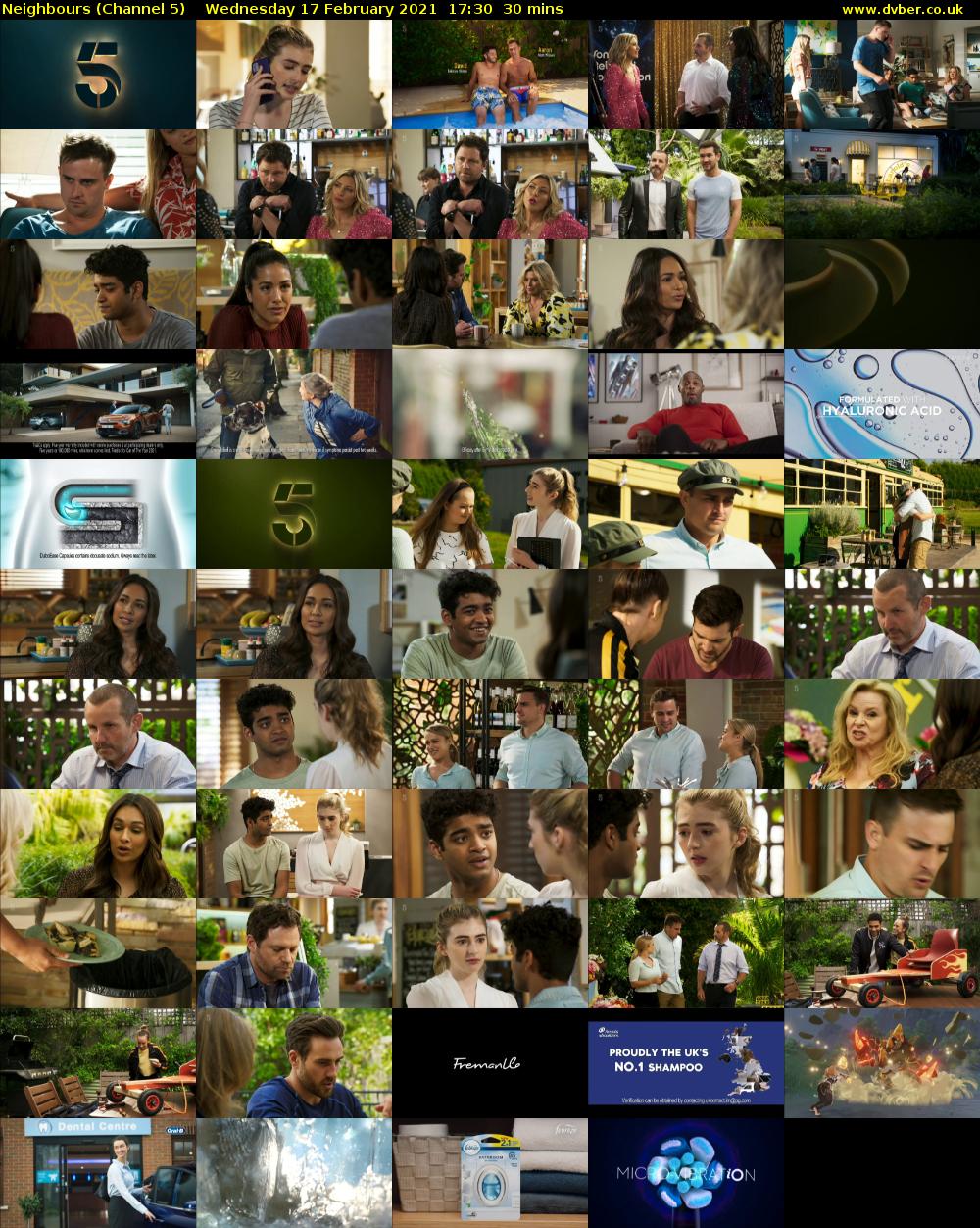 Neighbours (Channel 5) Wednesday 17 February 2021 17:30 - 18:00