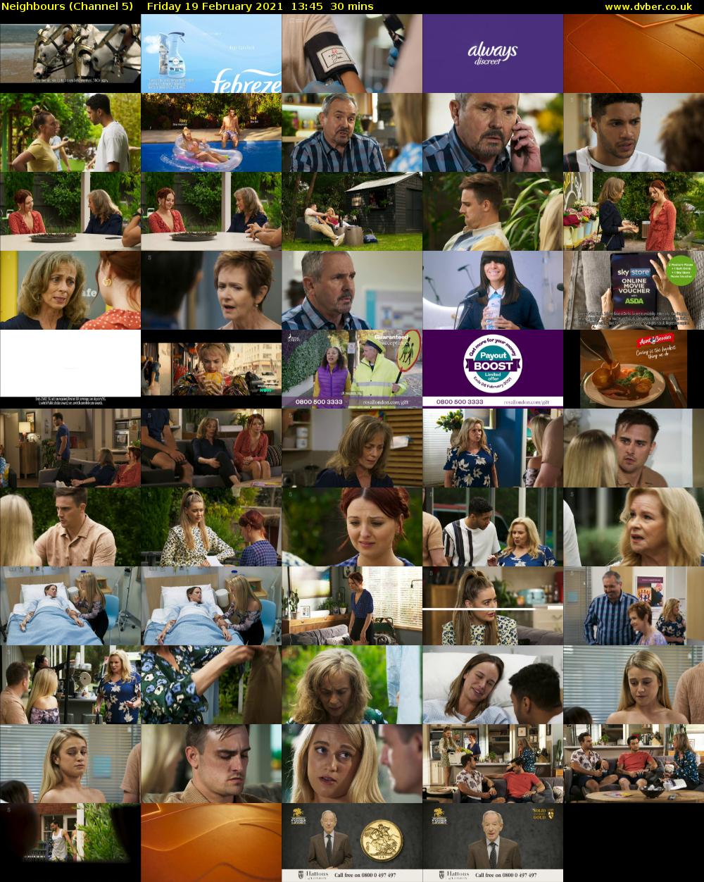Neighbours (Channel 5) Friday 19 February 2021 13:45 - 14:15
