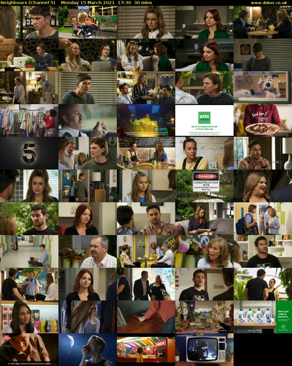 Neighbours (Channel 5) Monday 15 March 2021 17:30 - 18:00