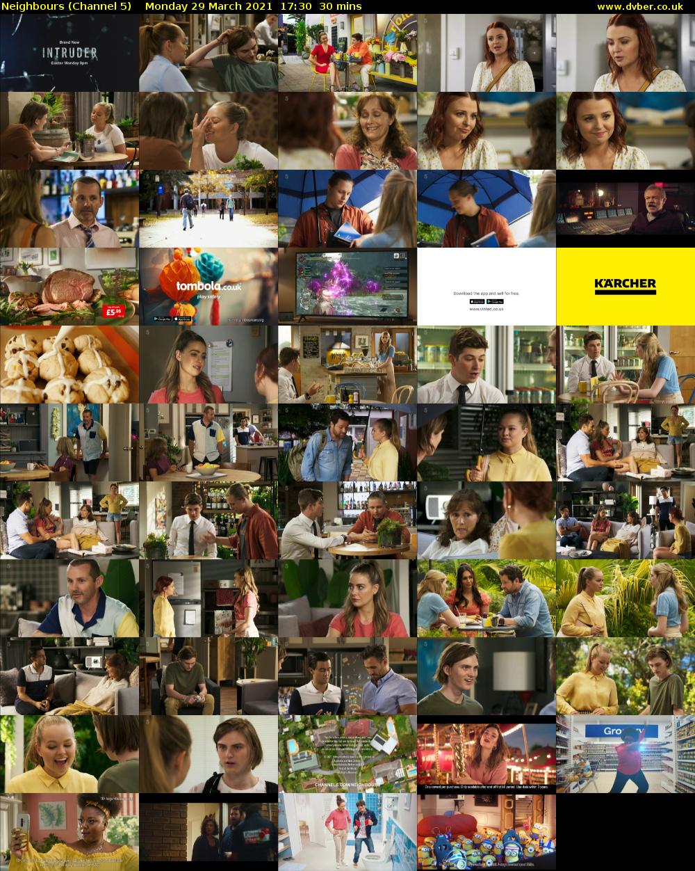 Neighbours (Channel 5) Monday 29 March 2021 17:30 - 18:00