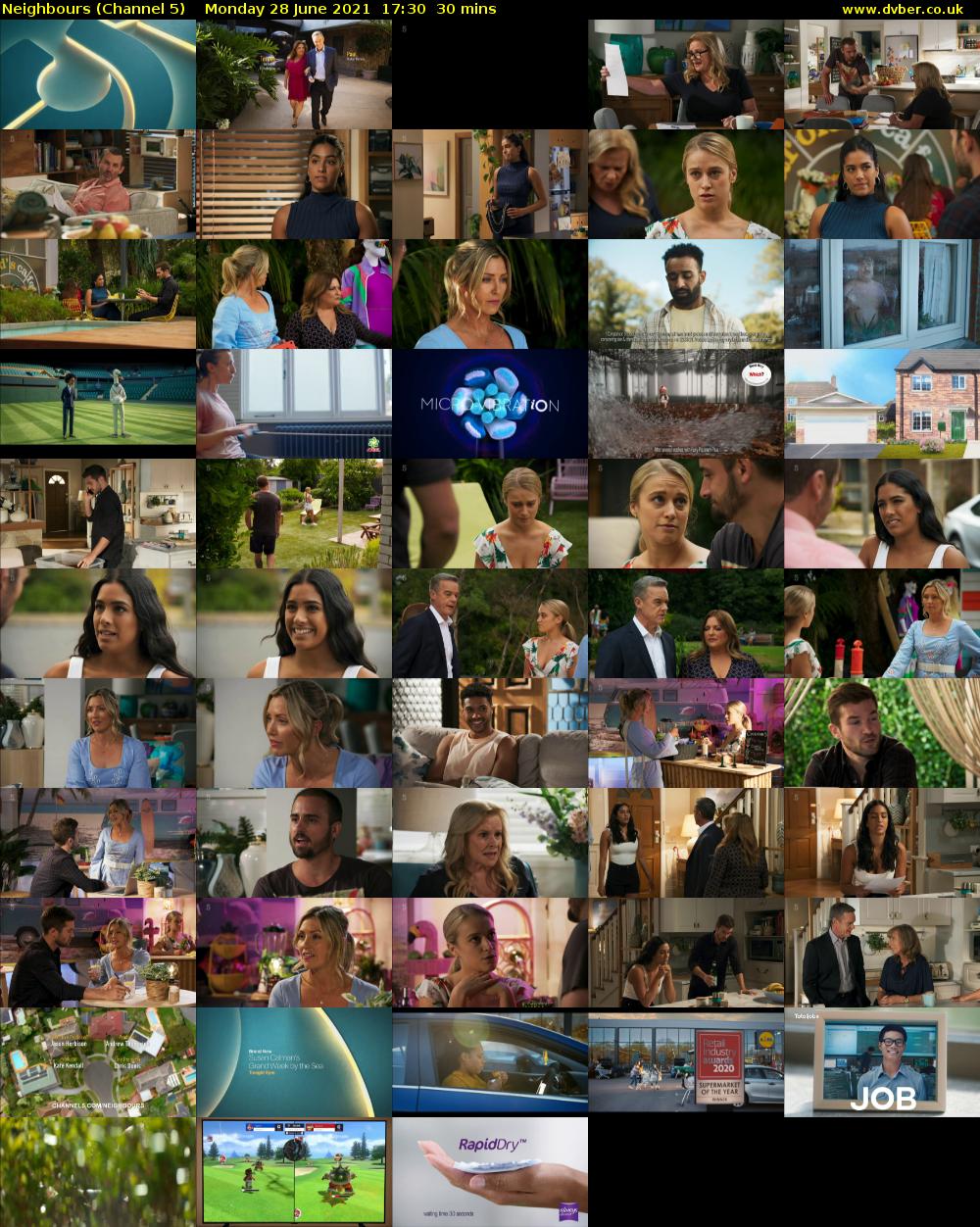 Neighbours (Channel 5) Monday 28 June 2021 17:30 - 18:00