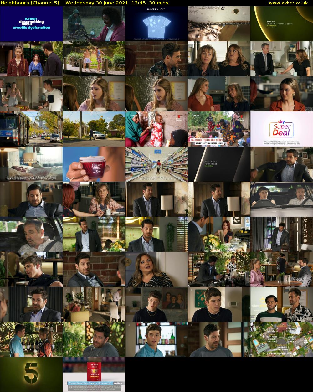 Neighbours (Channel 5) Wednesday 30 June 2021 13:45 - 14:15