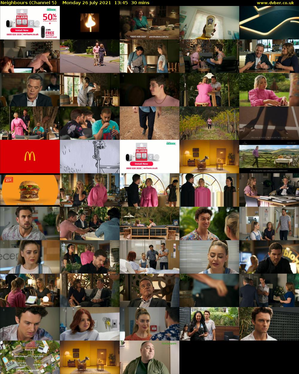 Neighbours (Channel 5) Monday 26 July 2021 13:45 - 14:15