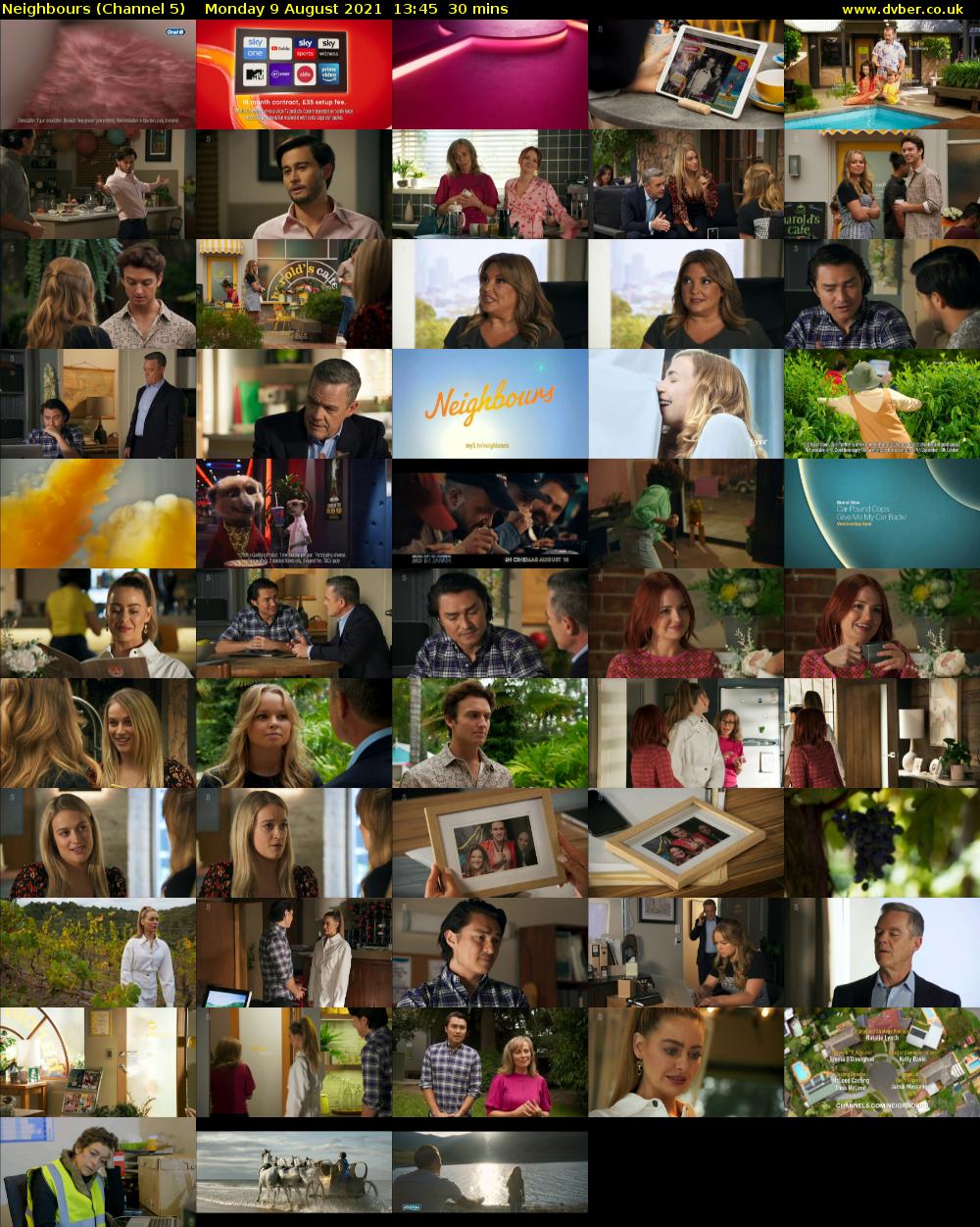 Neighbours (Channel 5) Monday 9 August 2021 13:45 - 14:15