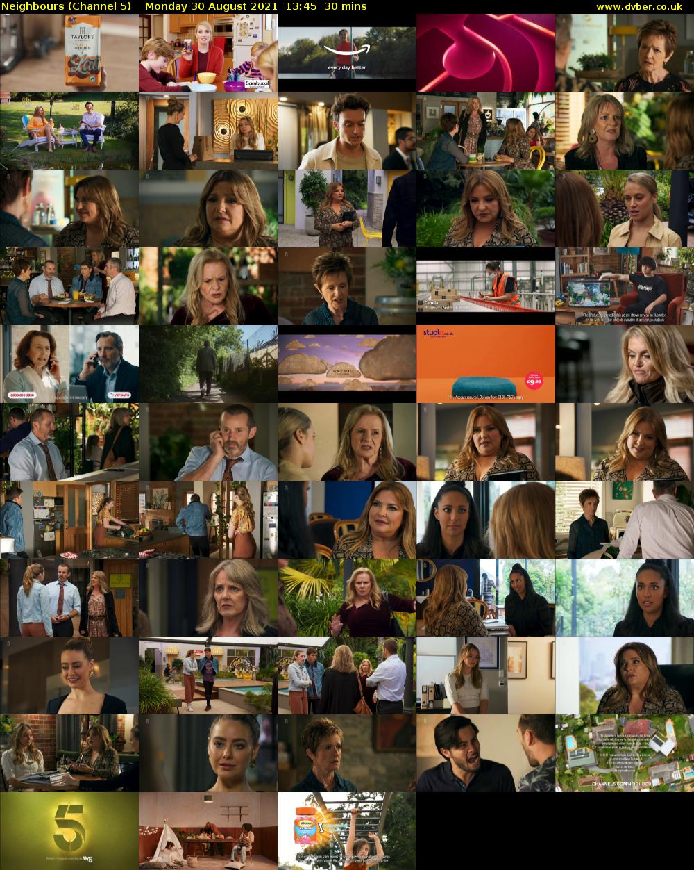 Neighbours (Channel 5) Monday 30 August 2021 13:45 - 14:15