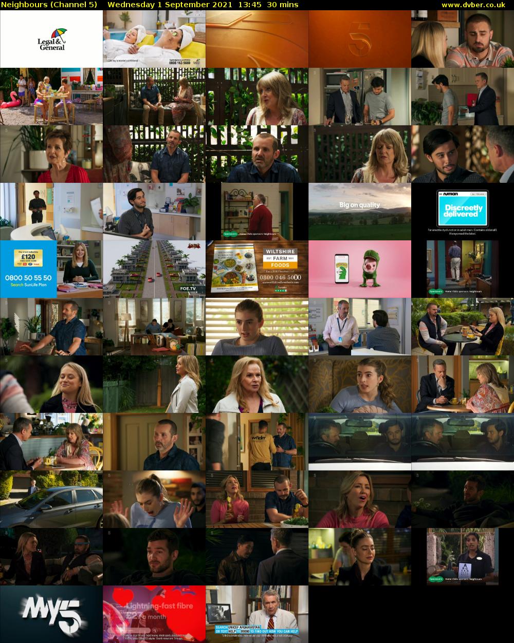 Neighbours (Channel 5) Wednesday 1 September 2021 13:45 - 14:15