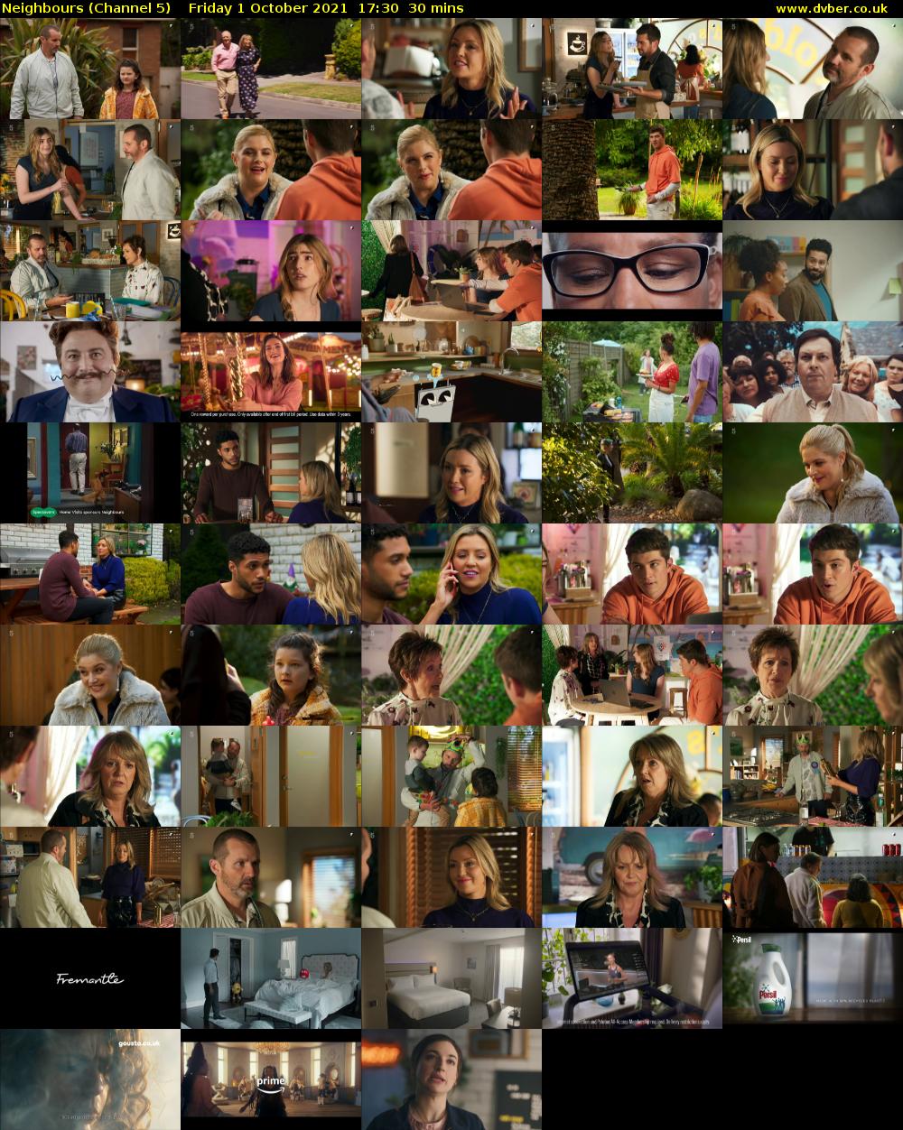 Neighbours (Channel 5) Friday 1 October 2021 17:30 - 18:00