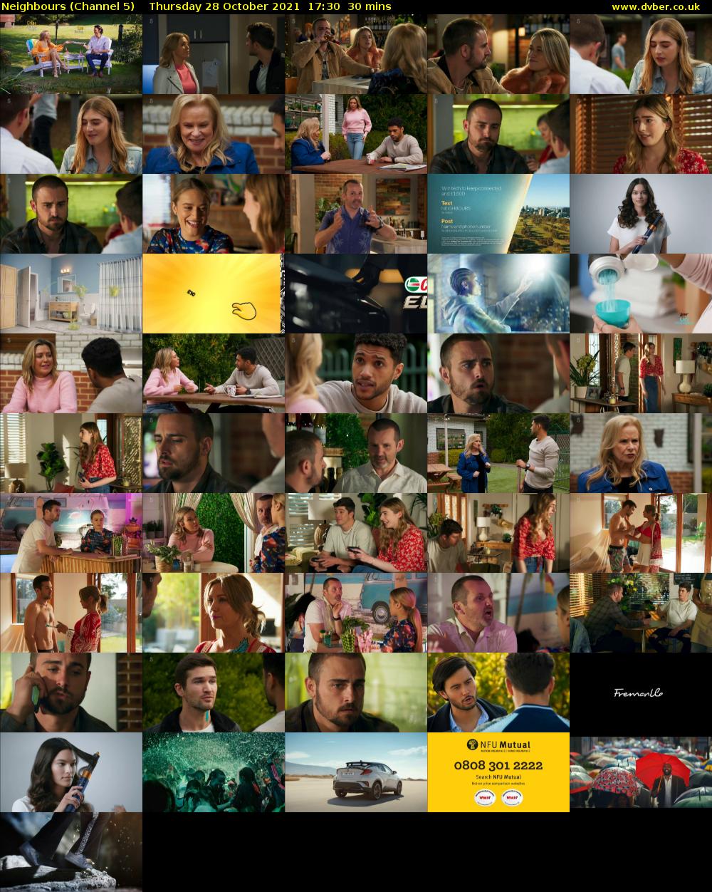 Neighbours (Channel 5) Thursday 28 October 2021 17:30 - 18:00