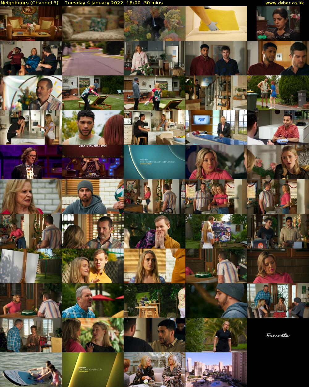 Neighbours (Channel 5) Tuesday 4 January 2022 18:00 - 18:30