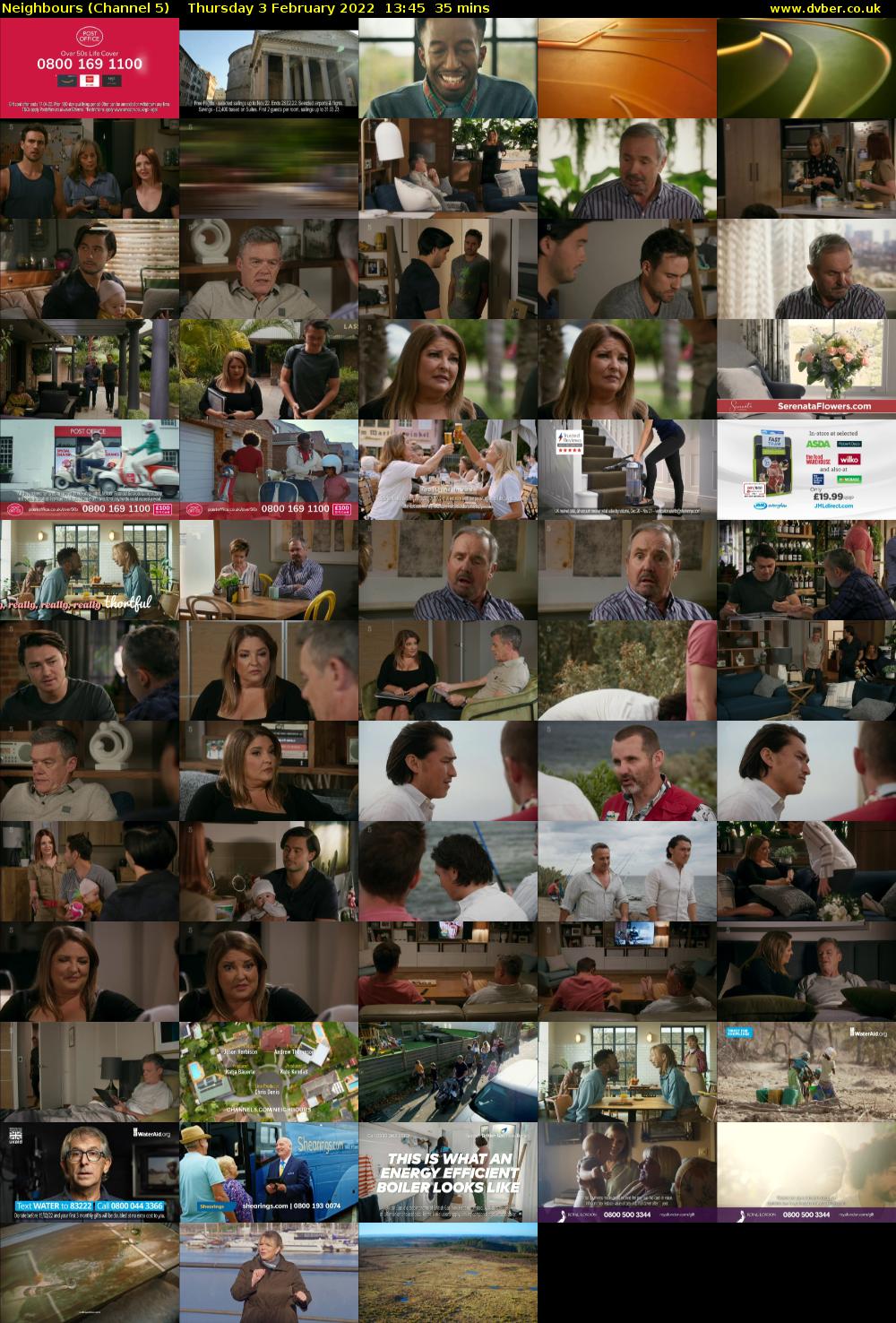 Neighbours (Channel 5) Thursday 3 February 2022 13:45 - 14:20