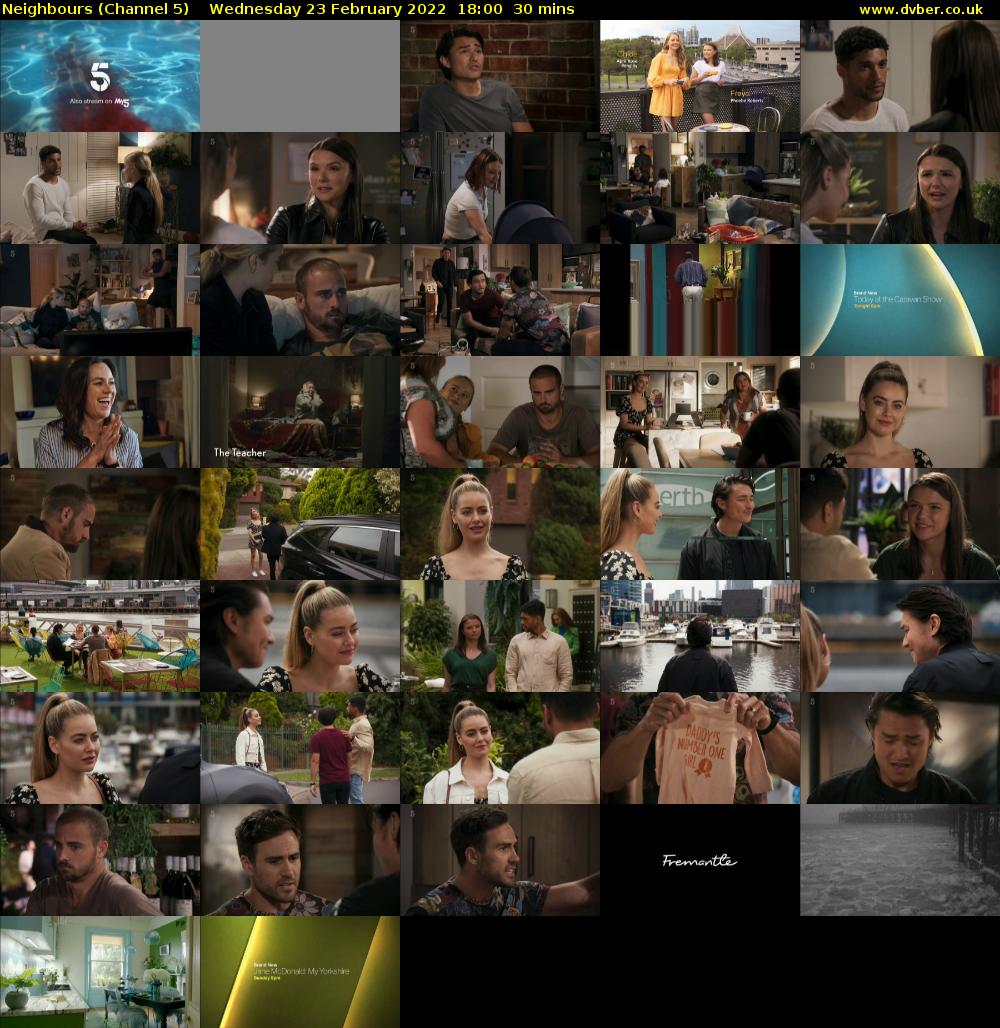 Neighbours (Channel 5) Wednesday 23 February 2022 18:00 - 18:30