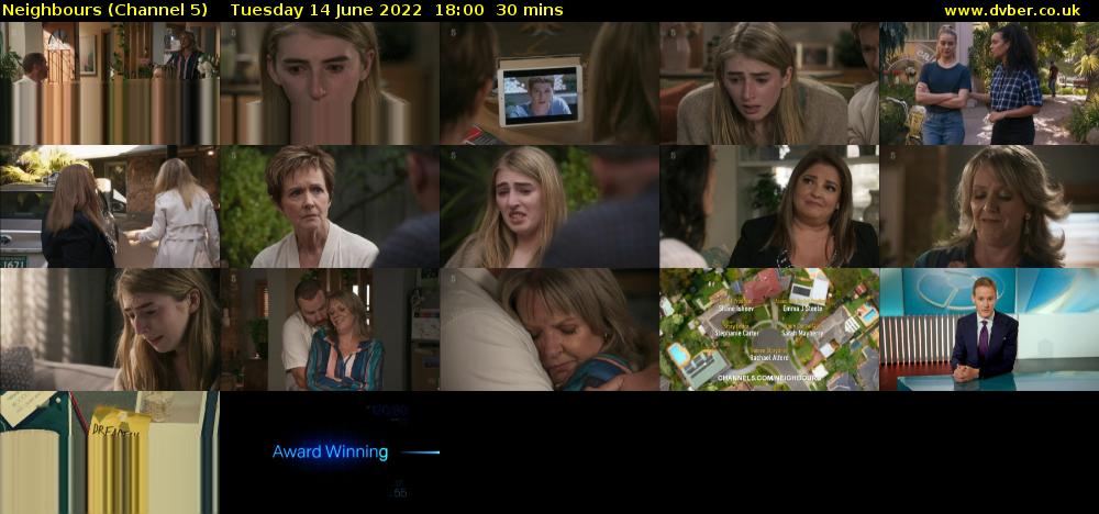 Neighbours (Channel 5) Tuesday 14 June 2022 18:00 - 18:30