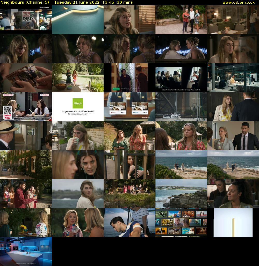 Neighbours (Channel 5) Tuesday 21 June 2022 13:45 - 14:15