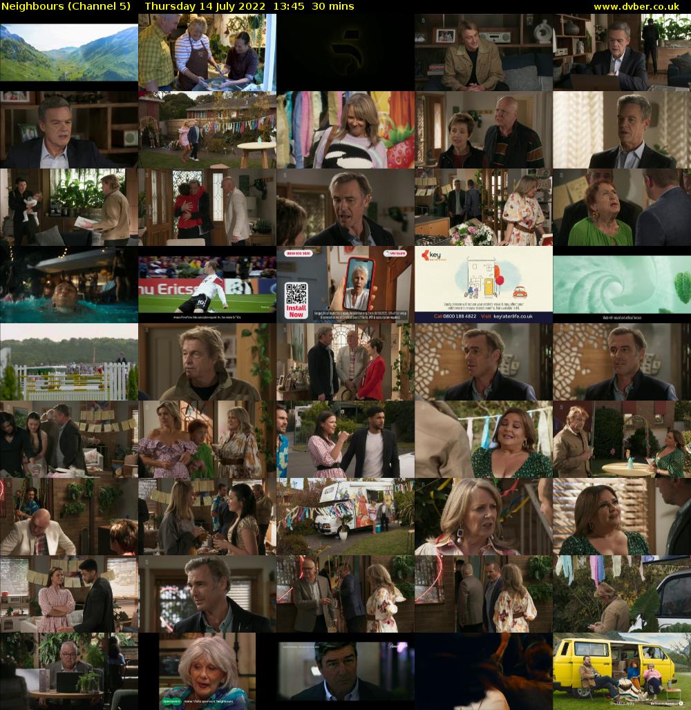 Neighbours (Channel 5) Thursday 14 July 2022 13:45 - 14:15