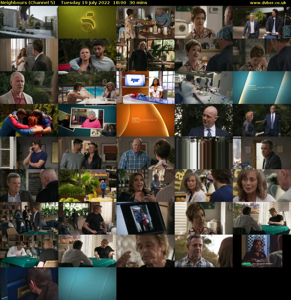 Neighbours (Channel 5) Tuesday 19 July 2022 18:00 - 18:30
