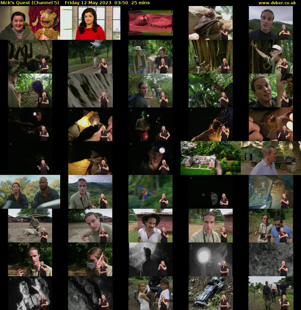 Nick's Quest (Channel 5) Friday 12 May 2023 03:50 - 04:15