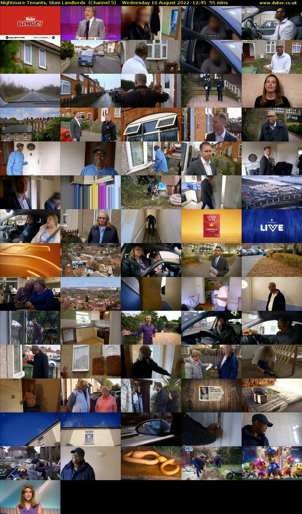 Nightmare Tenants, Slum Landlords  (Channel 5) Wednesday 10 August 2022 12:45 - 13:40