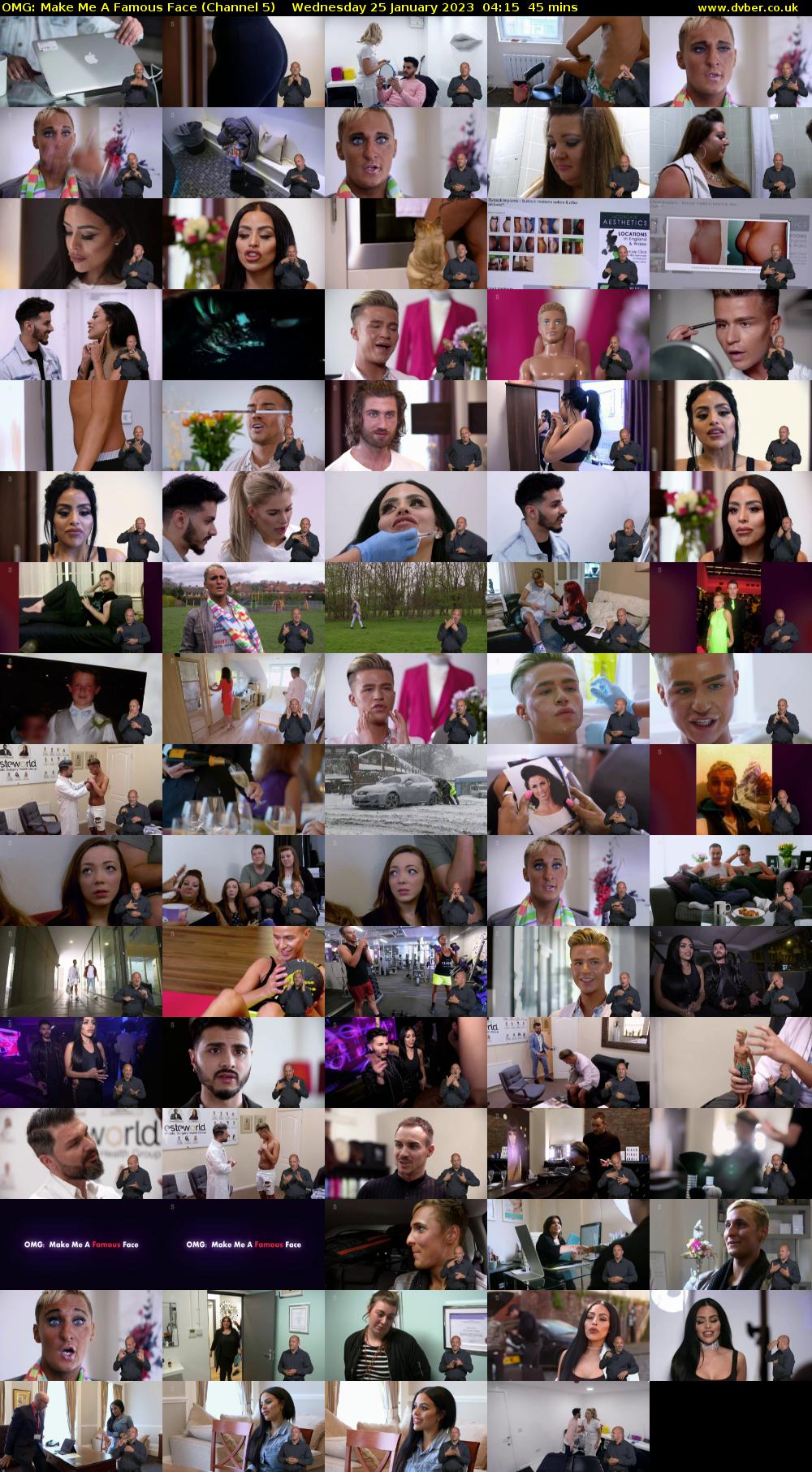 OMG: Make Me A Famous Face (Channel 5) Wednesday 25 January 2023 04:15 - 05:00