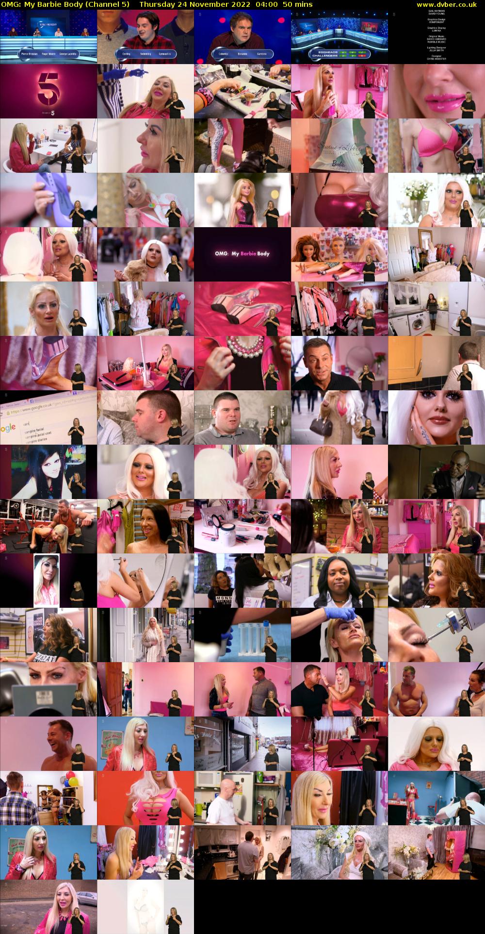 OMG: My Barbie Body (Channel 5) Thursday 24 November 2022 04:00 - 04:50