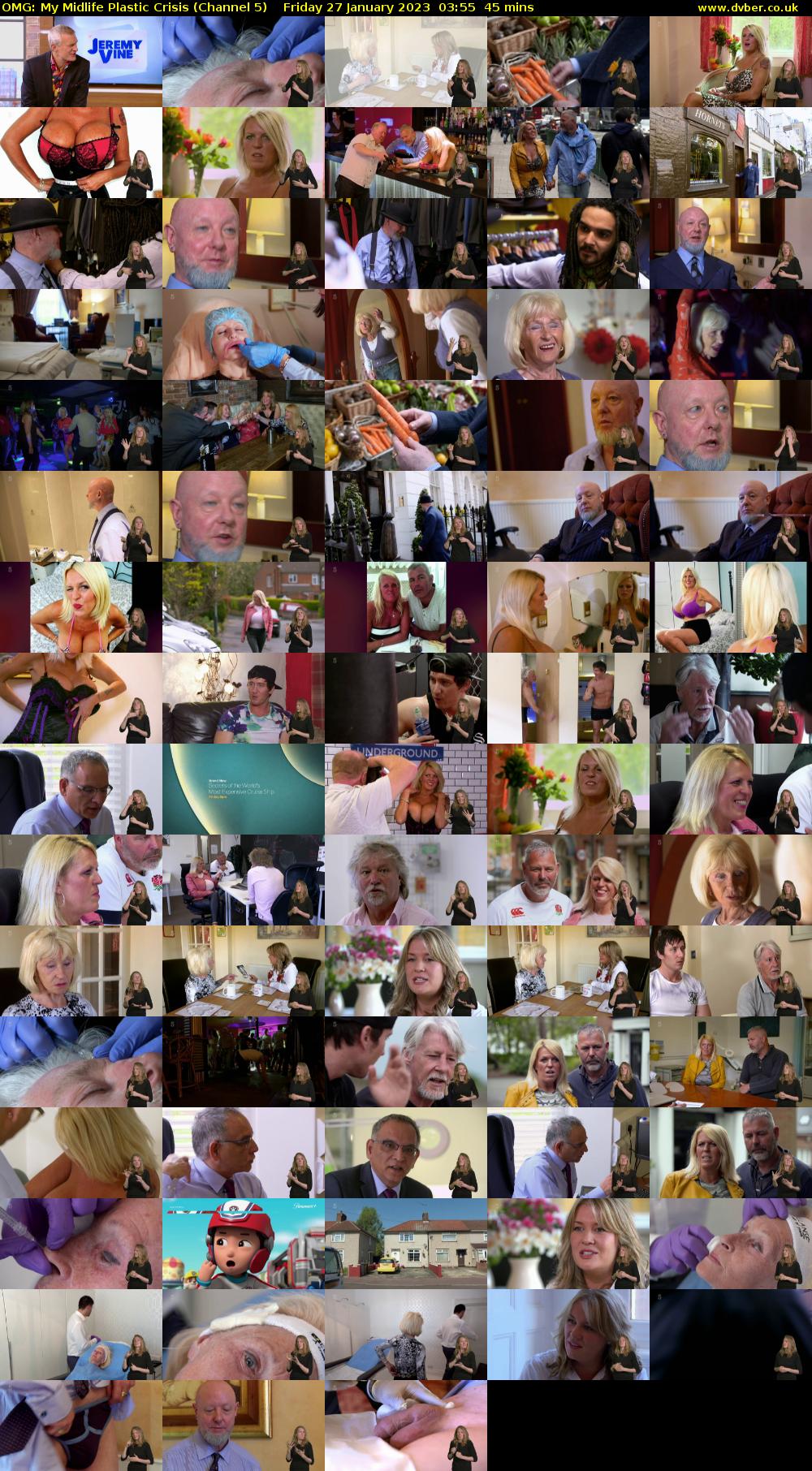 OMG: My Midlife Plastic Crisis (Channel 5) Friday 27 January 2023 03:55 - 04:40
